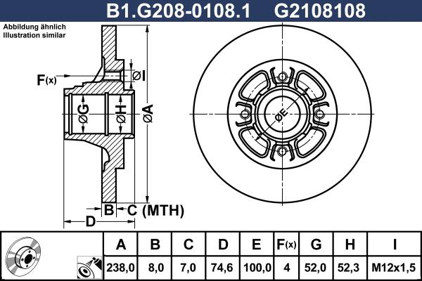Galfer B1.G208-0108.1 - Bremžu diski www.autospares.lv