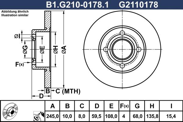 Galfer B1.G210-0178.1 - Bremžu diski www.autospares.lv