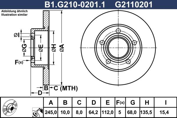 Galfer B1.G210-0201.1 - Bremžu diski www.autospares.lv