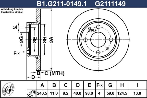 Galfer B1.G211-0149.1 - Bremžu diski www.autospares.lv
