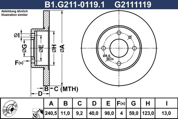 Galfer B1.G211-0119.1 - Bremžu diski www.autospares.lv