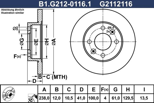 Galfer B1.G212-0116.1 - Bremžu diski www.autospares.lv