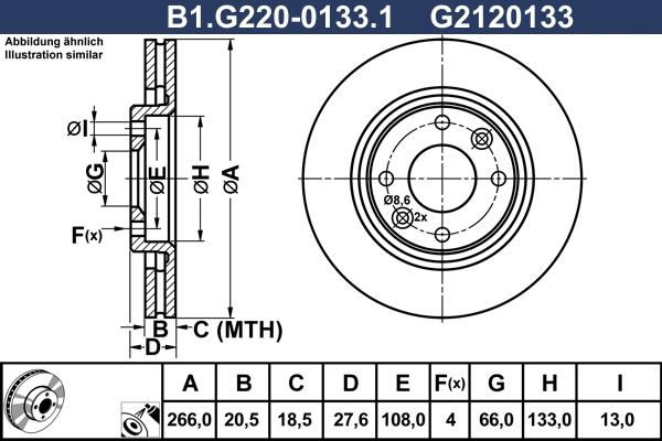 Galfer B1.G220-0133.1 - Bremžu diski www.autospares.lv