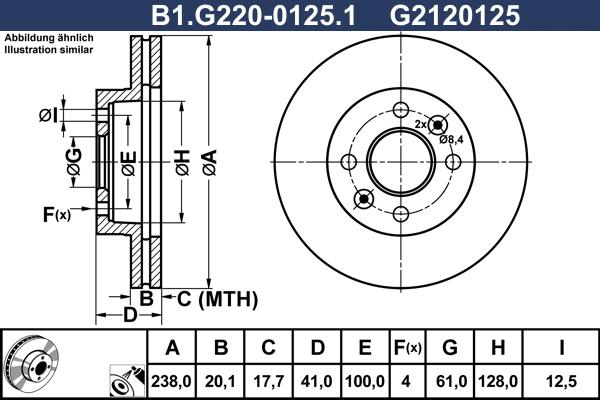 Galfer B1.G220-0125.1 - Bremžu diski www.autospares.lv