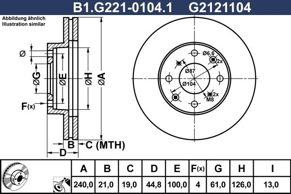 Galfer B1.G221-0104.1 - Bremžu diski www.autospares.lv