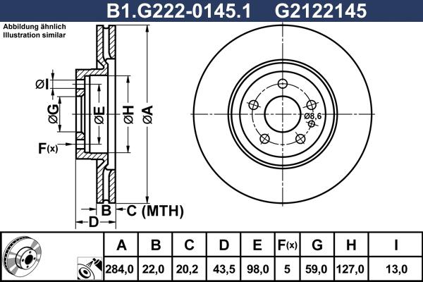 Galfer B1.G222-0145.1 - Bremžu diski www.autospares.lv