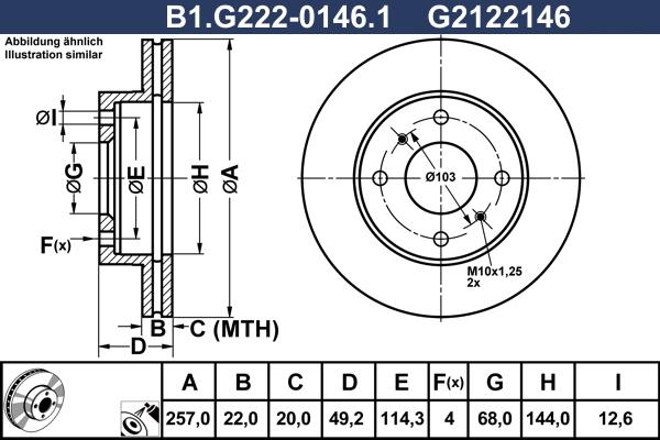 Galfer B1.G222-0146.1 - Bremžu diski www.autospares.lv