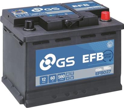 GS EFB027 - Startera akumulatoru baterija www.autospares.lv