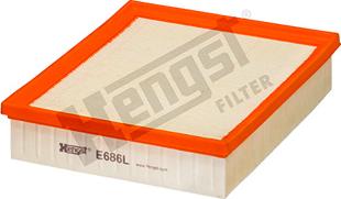 Hengst Filter E686L - Gaisa filtrs www.autospares.lv