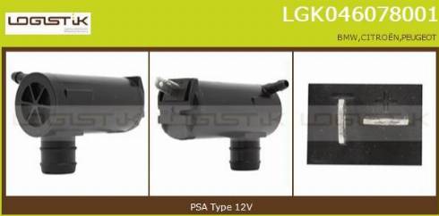 LGK LGK046078001 - Ūdenssūknis, Stiklu tīrīšanas sistēma www.autospares.lv