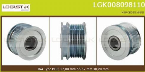 LGK LGK008098110 - Piedziņas skriemelis, Ģenerators www.autospares.lv