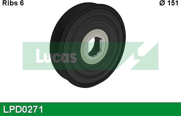 LUCAS LPD0271 - Piedziņas skriemelis, Kloķvārpsta www.autospares.lv