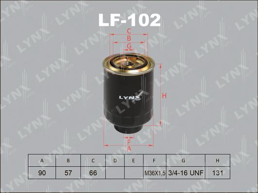 LYNXauto LF-102 - Degvielas filtrs www.autospares.lv