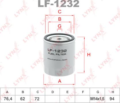 LYNXauto LF-1232 - Degvielas filtrs www.autospares.lv