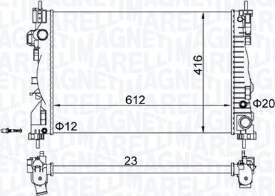 Magneti Marelli 350213129700 - Radiators, Motora dzesēšanas sistēma www.autospares.lv