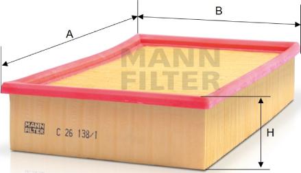 Mann-Filter C 26 138/1 - Gaisa filtrs www.autospares.lv