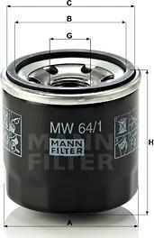Mann-Filter MW 64/1 - Eļļas filtrs www.autospares.lv