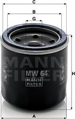 Mann-Filter MW 64 - Eļļas filtrs www.autospares.lv