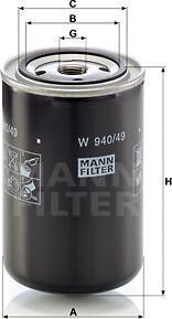 Mann-Filter W 940/49 - Eļļas filtrs www.autospares.lv