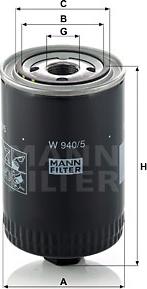 Mann-Filter W 940/5 - Eļļas filtrs www.autospares.lv