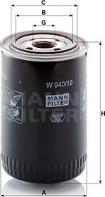Mann-Filter W 940/18 - Eļļas filtrs www.autospares.lv