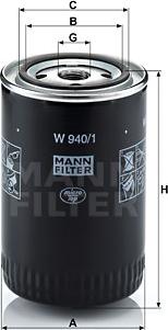 Mann-Filter W 940/1 - Eļļas filtrs www.autospares.lv