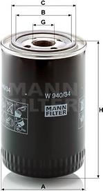 Mann-Filter W 940/34 - Eļļas filtrs www.autospares.lv