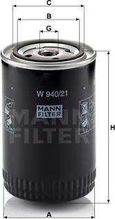 Mann-Filter W 940/21 - Eļļas filtrs www.autospares.lv