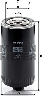 Mann-Filter W 950/4 - Eļļas filtrs www.autospares.lv