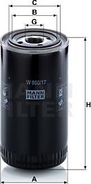 Mann-Filter W 950/17 - Eļļas filtrs www.autospares.lv