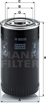 Mann-Filter W 950/26 - Eļļas filtrs www.autospares.lv