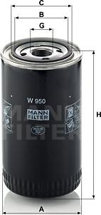 Mann-Filter W 950 - Eļļas filtrs www.autospares.lv