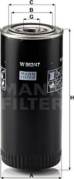 Mann-Filter W 962/47 - Eļļas filtrs www.autospares.lv