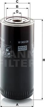 Mann-Filter W 962/28 - Eļļas filtrs www.autospares.lv
