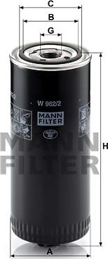 Mann-Filter W 962/2 - Eļļas filtrs www.autospares.lv