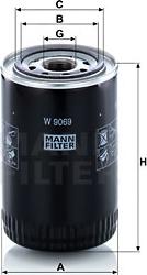 Mann-Filter W 9069 - Eļļas filtrs www.autospares.lv