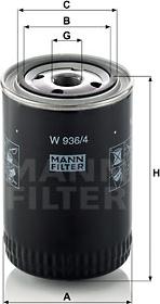 Mann-Filter W 936/4 - Eļļas filtrs www.autospares.lv