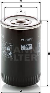 Mann-Filter W 936/5 - Eļļas filtrs www.autospares.lv