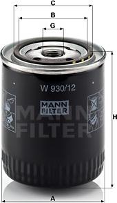 Mann-Filter W 930/12 - Eļļas filtrs www.autospares.lv