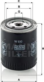 Mann-Filter W 930 - Eļļas filtrs www.autospares.lv