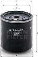 Mann-Filter W 920/82 - Eļļas filtrs www.autospares.lv