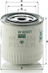 Mann-Filter W 920/21 - Eļļas filtrs www.autospares.lv