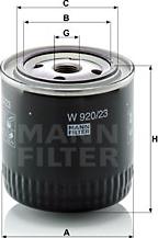 Mann-Filter W 920/23 - Eļļas filtrs www.autospares.lv