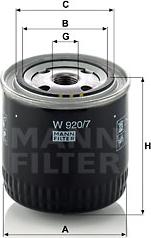 Mann-Filter W 920/7 - Eļļas filtrs www.autospares.lv