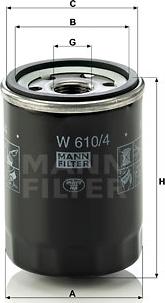 Mann-Filter W 610/4 - Eļļas filtrs www.autospares.lv