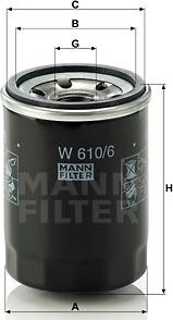 Mann-Filter W 610/6 - Eļļas filtrs www.autospares.lv