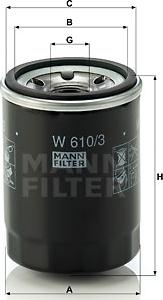 Mann-Filter W 610/3 - Eļļas filtrs www.autospares.lv
