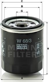 Mann-Filter W 68/3 - Eļļas filtrs www.autospares.lv