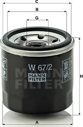 Mann-Filter W 67/2 - Eļļas filtrs www.autospares.lv