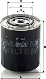Mann-Filter W 1140 - Eļļas filtrs www.autospares.lv